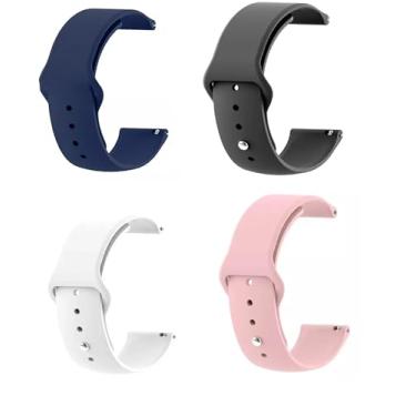 Imagem de Combo 04x Pulseiras de Silicone Emborrachada Para Smartwatch Morrmai Life Ultra (AZUL, PRETA, ROSA, BRANCA)