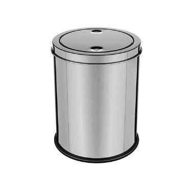 Imagem de Lixeira Em Inox Basculante 5 Litros Cesto De Lixo Tampa Giratoria Vai E Vem Luxo Banheiro Cozinha Escritorio