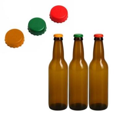 Imagem de Kit 3 Tampas ajustáveis Garrafa Silicone Cerveja Vinho Prana