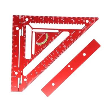 Imagem de Régua Angular, Ferramenta Quadrada de Carpinteiro de Liga de Alumínio Multifunções, Design Ergonômico, Marcações Gravadas Precisas para Carpintaria Régua Triangular, Medição