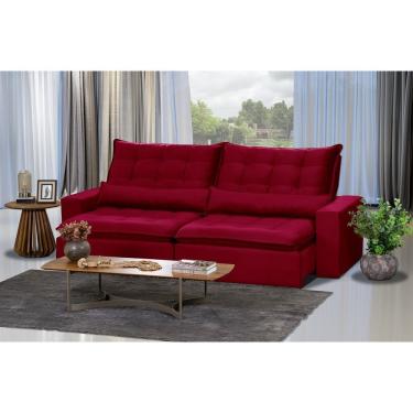 Imagem de Sofá 5 Lugares 2.50 Mt Retrátil E Reclinável Vermelho