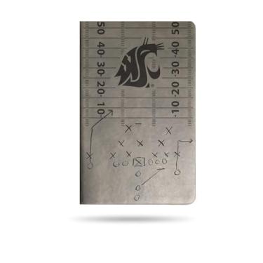 Imagem de Rico Industries NCAA Washington State Cougars Bloco de notas pequeno gravado a laser cinza Jounral/bloco de notas 21 cm x 13 cm - acessório de escritório