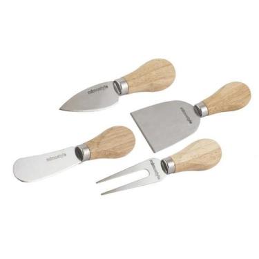 Imagem de Jogo Para Queijo Inox Com Cabo De Madeira - Mimo