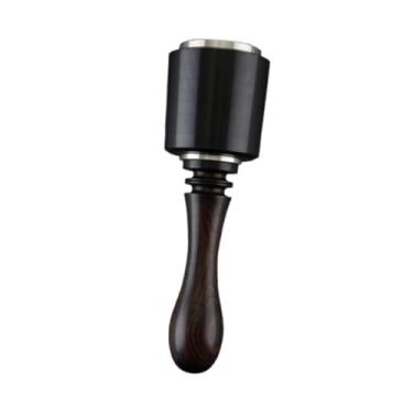 Imagem de oshhni Martelo para entalhar couro, cabo de madeira, ferramenta de costura, ferramenta de couro faça você mesmo, martelo de nylon resistente para artesanato, Longo Preto