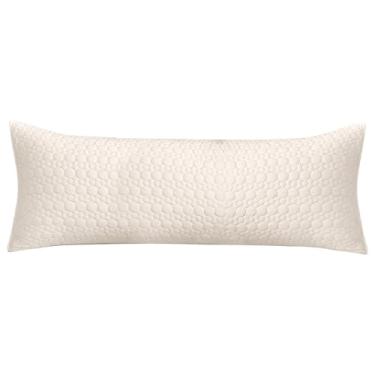 Imagem de Sanracie Fronha de travesseiro corporal 100% algodão (50 x 137 cm), cor trigo, simples, confortável, acolchoada, circular, colcha, fronhas de cama com fecho de zíper