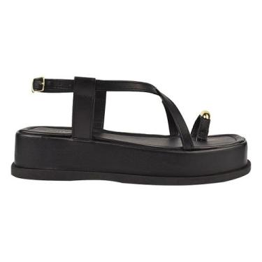 Imagem de Rasteirinha Feminina Sandália Tiras Metalizada De Dedo Confortável Ant