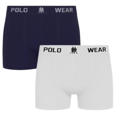 Imagem de Kit 2 Cuecas Boxer Polo Wear Masculina, P, Marinho