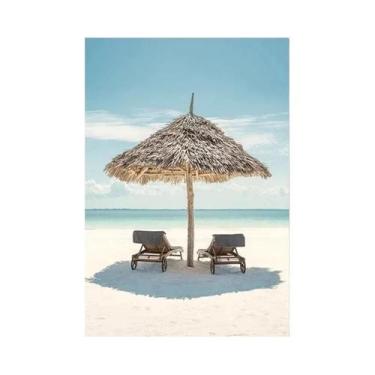 Imagem de Verão Praia Oceano Pintura Em Tela Ponte Tartaruga Gaivota Impressão D