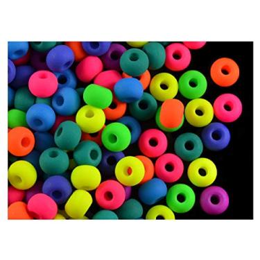 Imagem de SCARA 200 peças de contas redondas de vidro tcheco 5,5 mm, contas de pônei, contas de vidro NEON (ativo UV) para fabricação de joias e pulseiras, miçangas para pulseiras, kit de miçangas MEGA Mix