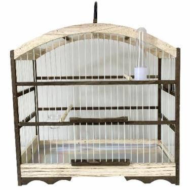 Imagem de Gaiola de Madeira Pinho e Fibra Base em Aluminio Premium para Pássaros Pequenos