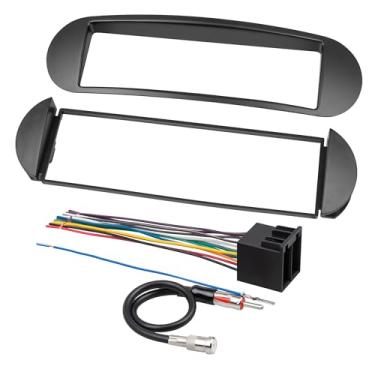 Imagem de NuIth Kit de painel de instalação de rádio Din único com chicote de fiação de rádio para Volkswagen Beetle 1998-2010, placa de montagem Din Beetle Kit de instalação estéreo para carro para montagem de
