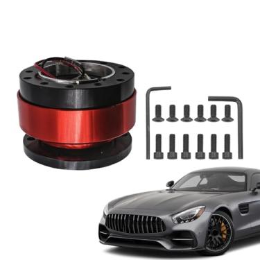 Imagem de Volante de liberação rápida, cubo rápido de volante de alumínio - adaptador compacto removível de substituição ajustável para corridas automotivas drift carro barco aventura