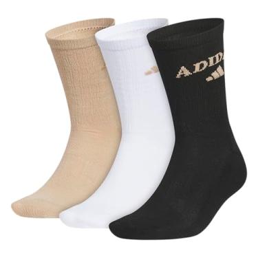 Imagem de adidas Pacote com 3 camisetas masculinas Foundation Sport, Arenito quente bege/branco/preto, G