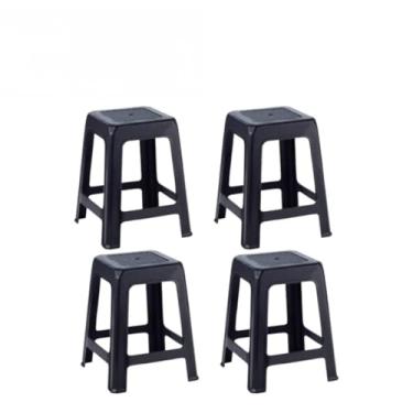 Imagem de Kit 04 Banqueta Banquinhos Preto Branca Cafe Resistente 120Kg(04 Preto)