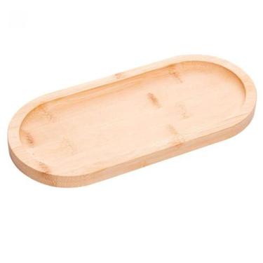 Imagem de Bandeja Oval 24x11x1,5cm Bambu Lyor Nature Multiuso Petisqueira Buffet