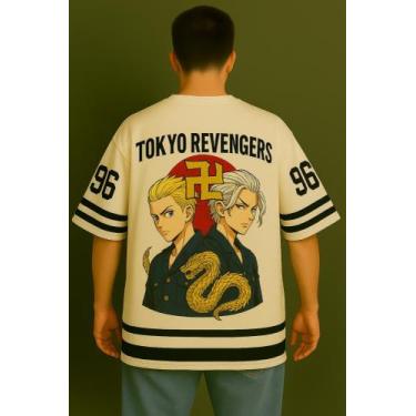 Imagem de Camiseta Streetwear Oversized Masculina anime tokyo revenge - swagon, 