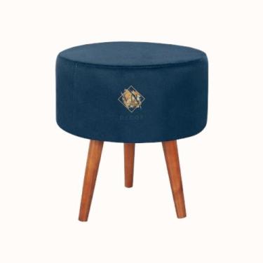 Imagem de Puff Redondo Decorativo Suede Premium Sala Quarto Penteadeira - VIT DE
