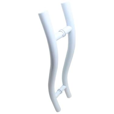 Imagem de Puxador Para Porta Madeira Vidro Box Blindex Inox Em Forma De S 60cm Branco