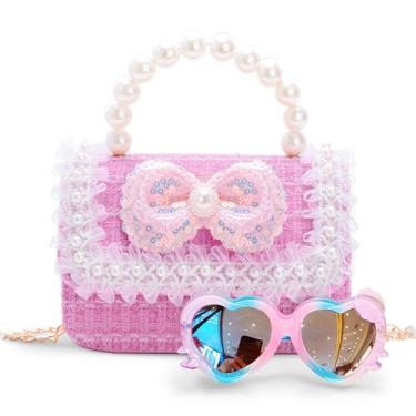 Imagem de Bolsa infantil para meninas, bolsa de ombro transversal para crianças, bolsas de princesa, bolsa carteira, presente de aniversário para meninas, Roxa