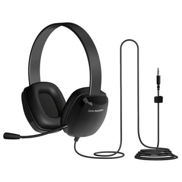 Imagem de Cyber Acoustics Fone de ouvido estéreo para PC (AC-6008), conexão de 3,5 mm, microfone unidirecional com barra flexível para PC e Mac; perfeito para sala de aula ou casa