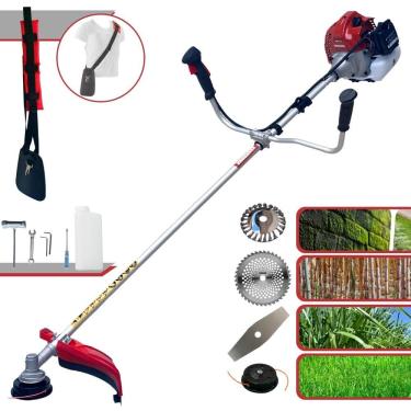 Imagem de Máquina de Cortar Grama Kawashima BCJ521-L 53cc 2,5HP Roçadeira Completa Com Faca 2 Pontas, Faca 40 Dentes + Carretel Nylon + Escova de Aço 24 Cerdas