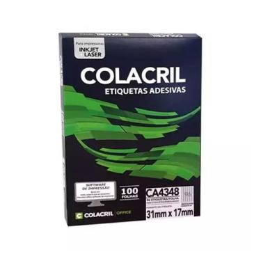 Imagem de Etiqueta colacril a4348 17,0 x 31 c/ 100 fls - 96 etiq. p/ folha