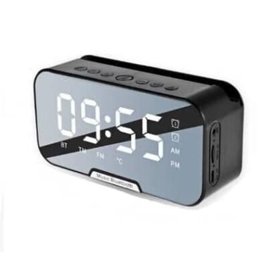 Imagem de Rádio Relógio Despertador Fm Com Caixa De Som Bluetooth, Suporte Para Celular( Varias Cores ) Color:preto
