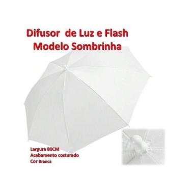 Imagem de Sombrinha Difusora Suavizadora p/ Estúdios Fotográficos Tam: 80cm - Pe