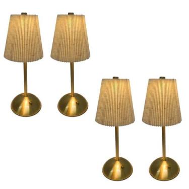 Imagem de Luminaria de Mesa LED 3 Tons Kit 4 uni USB Bateria Recarregavel Contro