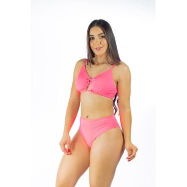 Imagem de Biquíni Feminino Liso com Argola e Amarração Cruzada - Bojo Removível 
