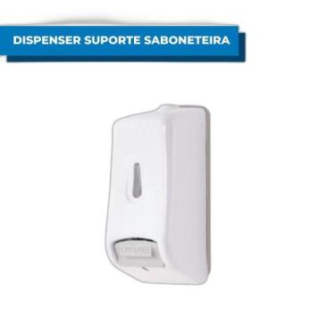 Imagem de Dispenser Suporte Saboneteira Álcool Gel Branco 800Ml Trilha
