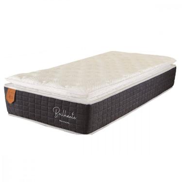 Imagem de Colchão Solteirão 96x203x30cm Brilhante Mola Ensacada Grafite com Branco Prorelax