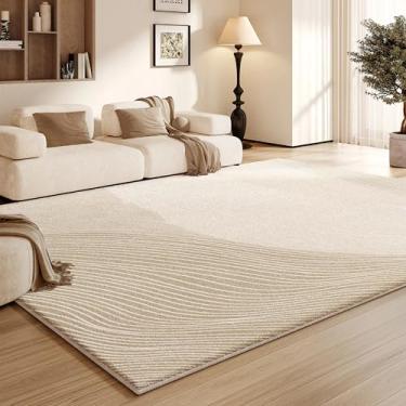 Imagem de Tapete decorativo para sala de estar, grande, estilo creme, para quarto, macio e fofo, para sala de estar, vestiário grosso (200x250 cm/D)