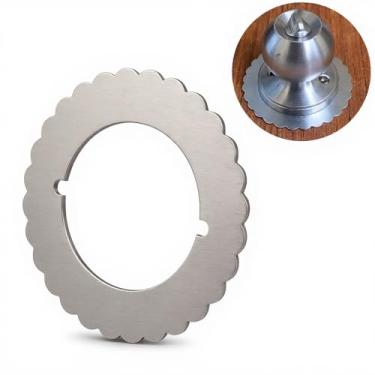 Imagem de Siwil Placa traseira para cicatriz, aço inoxidável, diâmetro de 8,5 cm - pacote com 2 (níquel escovado, formato de flor)