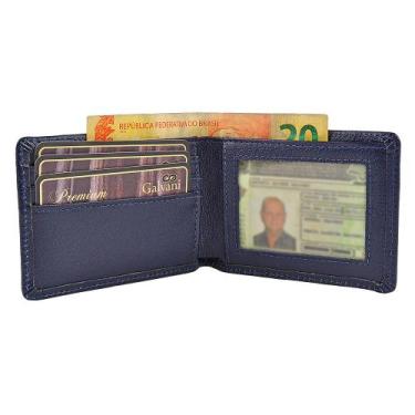 Imagem de Carteira Masculina CERVIA em Couro Galvani, Azul