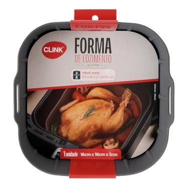 Imagem de Forma Fritadeira de Silicone 16cm Quadrada (Cinza), Reutilizável, Antiaderente, Air Fryer, Alta Temperatura, Fácil Limpeza