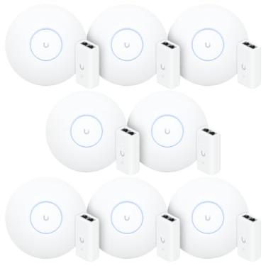 Imagem de 8 U6 Pro Ubiquiti Com 8 Fontes 48V 15W | 8 Roteadores WiFi 6 Access Point 5.3 Gbps + 8 Injetores PoE