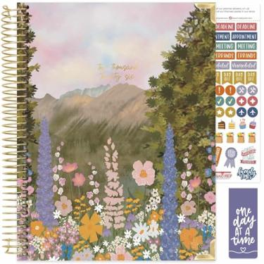 Imagem de bloom daily planners Agenda Hardcover 2026 (janeiro a dezembro) - 21,6 cm x 28 cm Livro organizador de agenda semanal e mensal com adesivos e abas - Wildflower Mountainside