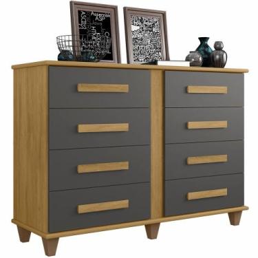 Imagem de Cômoda RV Móveis Geórgia 8 gavetas e largura de 136 cm e pês Cinamomo 
