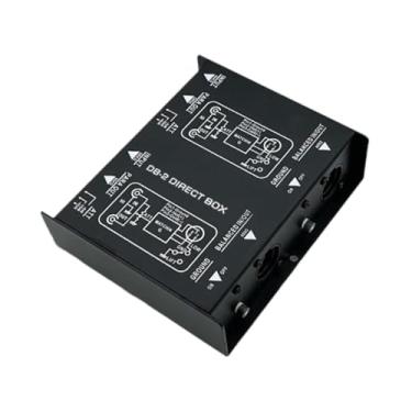 Imagem de YIJU Caixa de som passiva dB2, canal duplo, caixa de metal resistente a impactos, profissional, para gravações em estúdio