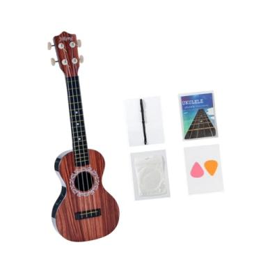 Imagem de YIJU Ukulele infantil, brinquedo de violão para iniciantes, desenvolvimento de habilidades, instrumento musical de 21 polegadas para crianças de 3, 4, 5, 6, Grão de Madeira Vermelha