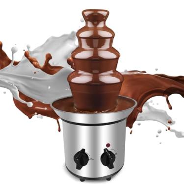 Imagem de ZEVELOO Máquina De Fonte Chocolate Elétrica 4 Níveis Para Fondue Queijo, Perfeita Queijo Nacho, Molho, Casamento, Festa