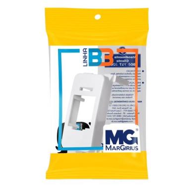 Imagem de Modulo Vazio Para Tomada De Rede Rj45 B3 Margirius Branco, Branco