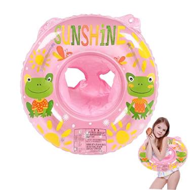 Imagem de Anel de natação para bebês, piscina flutuante, brinquedos de banheira, acessórios de piscina para crianças pequenas, anel de natação inflável com assento flutuante para crianças de 1 a 36 meses (rosa)