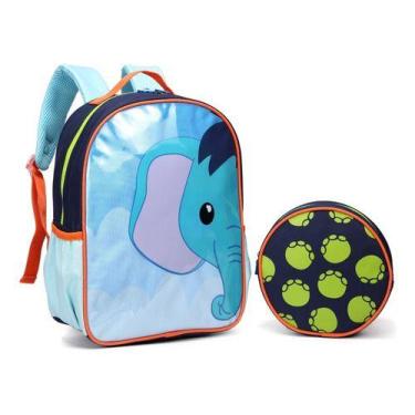 Imagem de Kit Mochila Escolar E Lancheira Creche Menino Menina Animais - D'PRESE