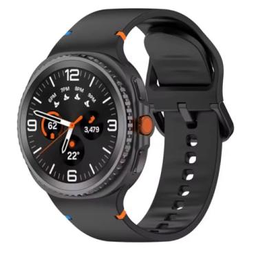 Imagem de Pulseira de Silicone Lisa Classic Compatível com Galaxy Watch 8 40mm-44mm (Preto)