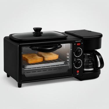 Imagem de Forno Aparelho 3 em 1 12L Chapa Antiaderente e Cafeteira Integrada 110