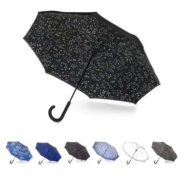 Imagem de totes Inbrella Guarda-chuva dobrável com fecho reverso, Zodíaco, One Size, Guarda-chuva com fecho automático InBrella com gancho J, à prova de vento e chuva