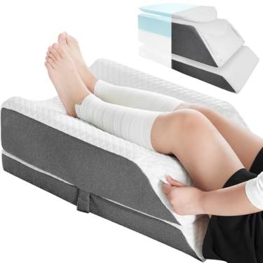 Imagem de Kehangte Travesseiros de elevação de perna para pós-cirurgia, travesseiro de elevação de perna dupla ajustável de 4 alturas, equipamento de recuperação de cirurgia do joelho, travesseiro de cunha para