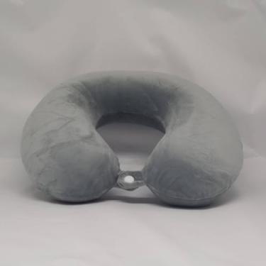 Imagem de Almofada de Pescoço para Viagem Toque Aveludado Macio (Cinza)